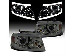 LED Bar Projector Style Headlights; Chrome Housing; Clear Lens (04-08 F-150)