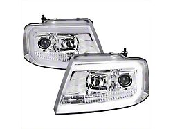 LED C-Bar Projector Headlights; Chrome Housing; Clear Lens (04-08 F-150)