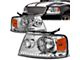 LED DRL Headlights with Amber Corners; Chrome Housing; Clear Lens (04-08 F-150)