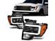 LED DRL Projector Headlights; Black Housing; Clear Lens (09-14 F-150 w/ Factory Halogen Headlights)