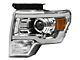 LED Strip Projector Headlights; Chrome Housing; Clear Lens (09-14 F-150 w/ Factory Halogen Headlights)