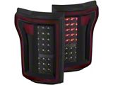 LED Tail Lights; Black Housing; Smoked Lens (15-17 F-150 w/ Factory Halogen Non-BLIS Tail Lights)