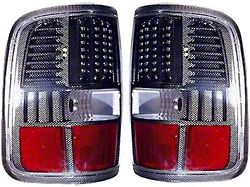 LED Tail Lights; Carbon Fiber Housing; Red/Clear Lens (04-08 F-150 Styleside)