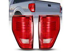 LED Tail Lights; Chrome Housing; Red Lens (09-14 F-150 Styleside)