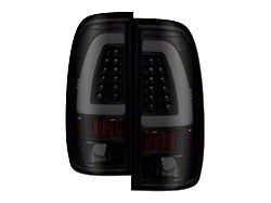 Light Bar LED Tail Lights; Black Housing; Smoked Lens (97-03 F-150 Styleside Regular Cab, SuperCab)