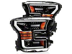 AlphaRex LUXX-Series LED Projector Headlights; Jet Black Housing; Clear Lens (17-20 F-150 Raptor)