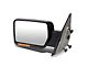 Manual Towing Mirror with Amber LED Turn Signal; Black; Driver Side (04-14 F-150)