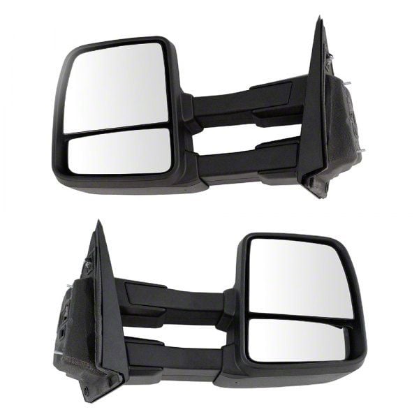 F-150 Manual Towing Mirrors; Textured Black (15-18 F-150) - Free Shipping