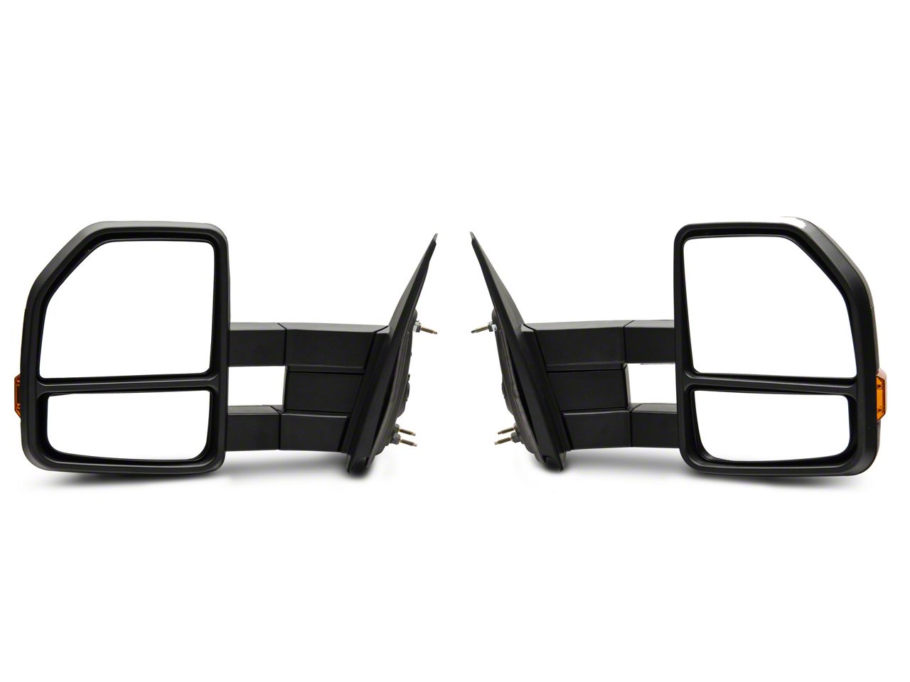 Manual Towing Mirrors with Amber Turn Signals; Black (04-14 F-150)