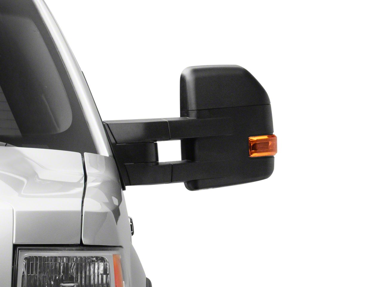 Manual Towing Mirrors with Amber Turn Signals; Black (04-14 F-150)