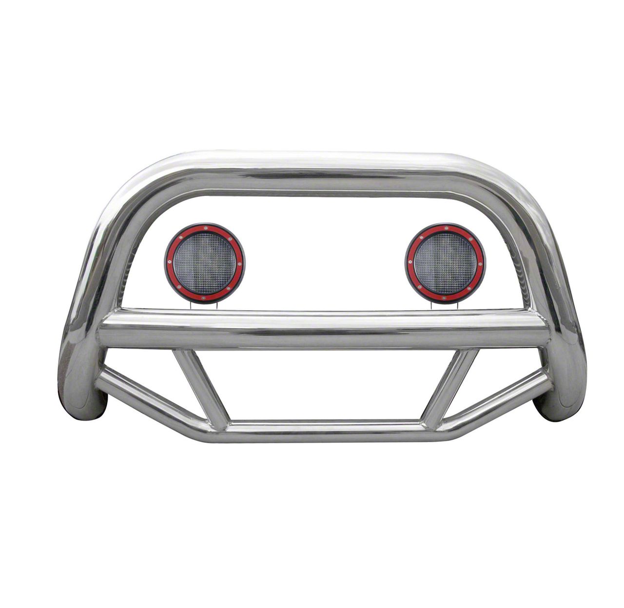 F 150 Max Bull Bar With 530 Inch Red Round Flood Led Lights Stainless Steel 04 24 F 150 1307