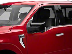 Chrome Delete Mirror Covers with Turn Signal Openings; Gloss Black (21-24 F-150)