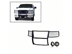 Modular Grille Guard with 5.30-Inch Black Round Flood LED Lights; Black (04-08 F-150)