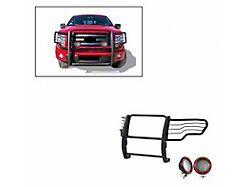 Modular Grille Guard with 5.30-Inch Red Round Flood LED Lights; Black (09-14 F-150, Excluding Raptor)