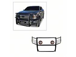 Modular Grille Guard with 5.30-Inch Red Round Flood LED Lights; Black (15-23 F-150, Excluding PowerStroke & Raptor)