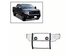 Modular Grille Guard with 5.30-Inch Red Round Flood LED Lights; Stainless Steel (09-14 F-150, Excluding Raptor)