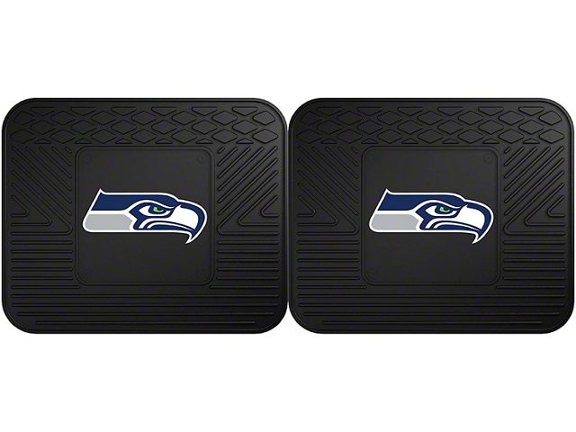 Molded Rear Floor Mats with Seattle Seahawks Logo (Universal; Some Adaptation May Be Required)