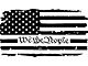Moonroof Tattered American We The People Flag Decal; Gloss Black (97-24 F-150)