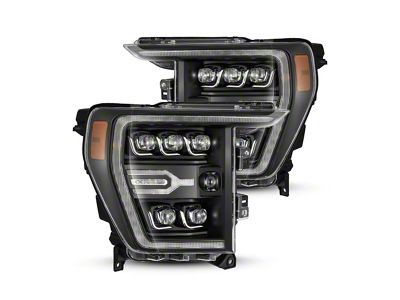 AlphaRex NOVA-Series LED Projector Headlights; Black Housing; Clear Lens (21-23 F-150 w/ Factory LED Projector Headlights)
