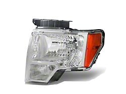 OE Style Headlight; Chrome Housing; Clear Lens; Driver Side (09-14 F-150 w/ Factory Halogen Headlights)