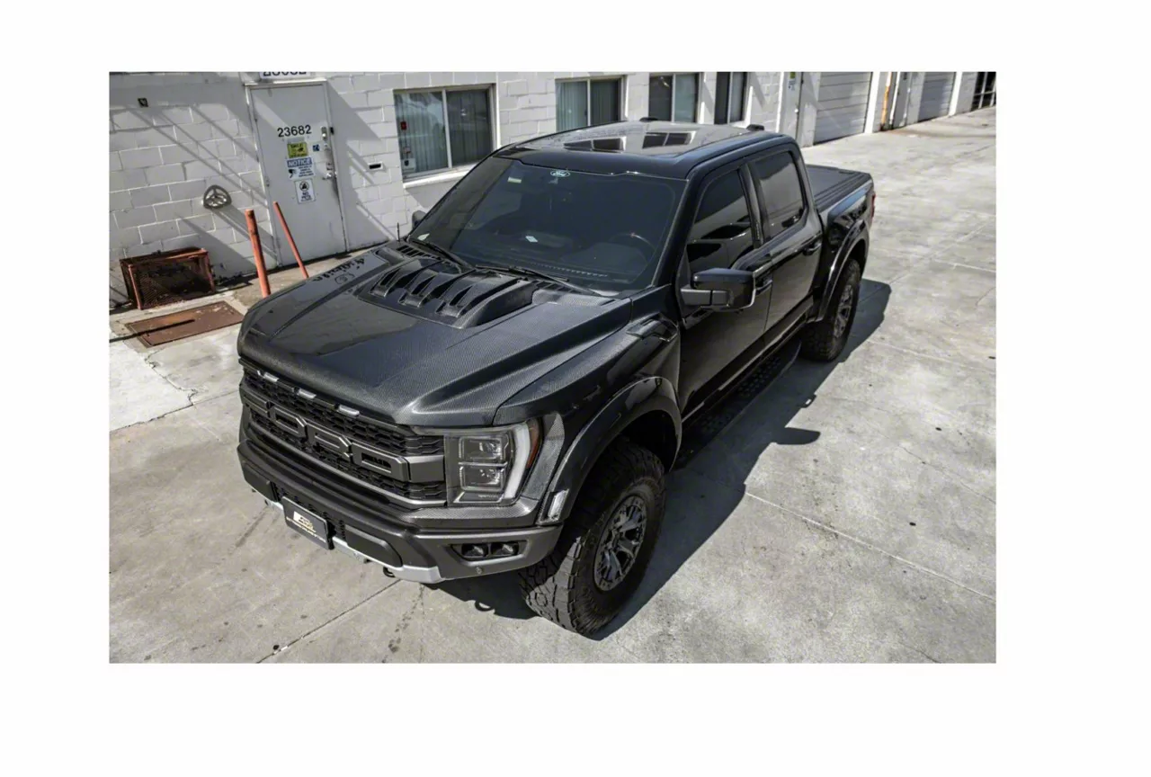 F-150 OE Style Hood with Vent; Carbon Fiber (21-24 F-150 Raptor) - Free ...