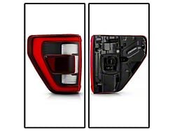 OE Style LED Tail Lights; Black Housing; Clear Lens (21-23 F-150 w/ Factory Halogen Tail Lights)