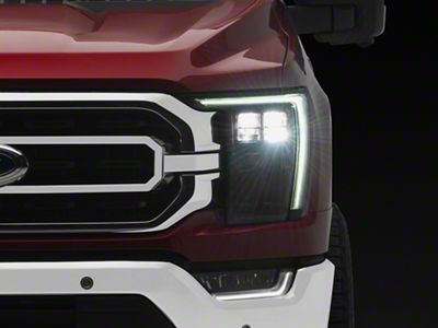 OE Style Quad LED Headlight with DRL; Black Housing; Clear Lens; Driver Side (21-23 F-150 w/ Factory LED Reflector Headlights)
