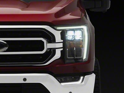 OE Style Quad LED Headlight with DRL; Chrome Housing; Clear Lens; Passenger Side (21-23 F-150 w/ Factory LED Reflector Headlights)