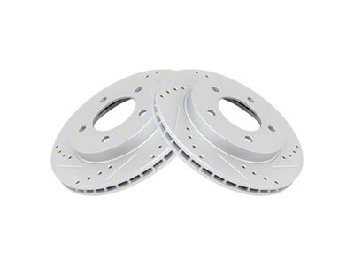 Performance Drilled and Slotted 5-Lug Rotors; Front Pair (97-03 4WD F-150)