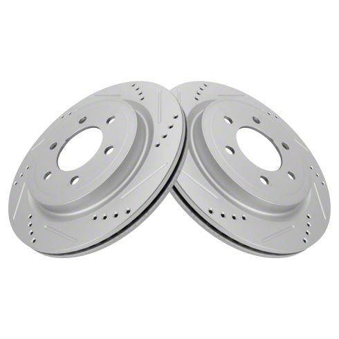 F Performance Drilled And Slotted Lug Rotors Rear F W Electric Parking Brake