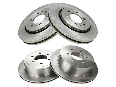 Plain Vented 6-Lug Rotors; Front and Rear (10-11 F-150)