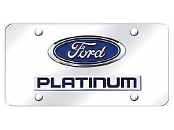 Platinum Logo License Plate; Chrome on Chrome (Universal; Some Adaptation May Be Required)