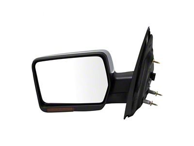 Powered Heated Memory Mirror with Turn Signal; Chrome; Driver Side (07-08 F-150)