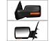 Powered Heated Towing Mirror with Amber LED Turn Signal; Black; Driver Side (04-14 F-150)