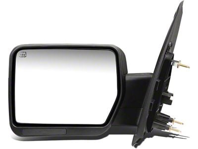 Powered Heated Towing Mirror; Black; Driver Side (04-14 F-150)