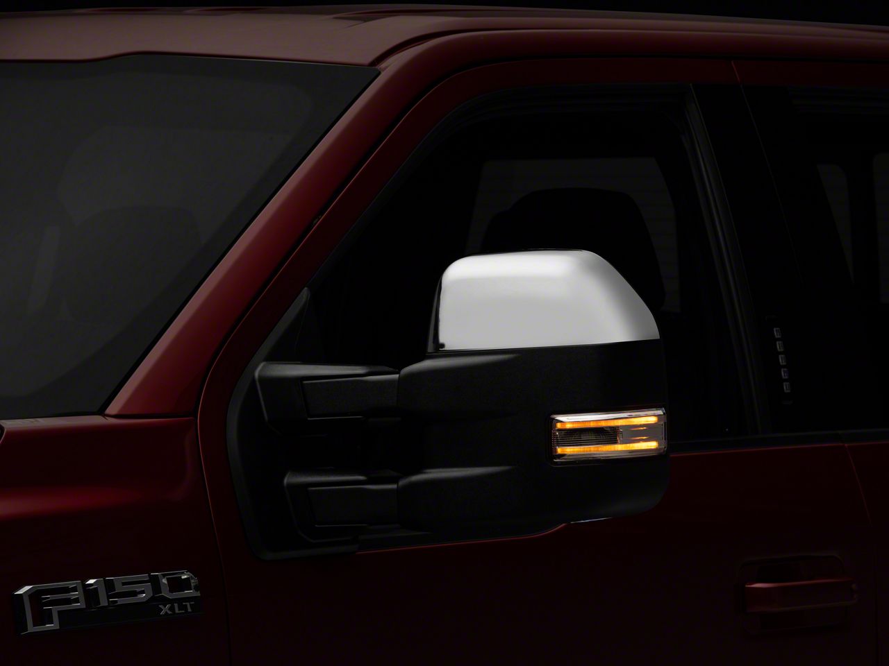 F-150 Powered Heated Towing Mirrors with LED Turn Signals; Chrome