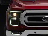 PRO-Series Projector Headlights; Alpha Black Housing; Clear Lens (21-23 F-150 w/ Factory LED Reflector Headlights)