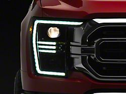 PRO-Series Projector Headlights; Alpha Black Housing; Clear Lens (21-23 F-150 w/ Factory Halogen Headlights)