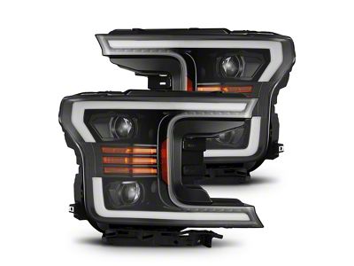 PRO-Series Projector Headlights; Black Housing; Clear Lens (18-20 F-150 w/ Factory LED Headlights)