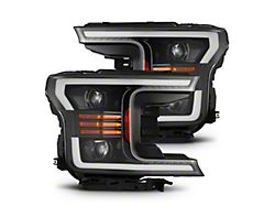 PRO-Series Projector Headlights; Black Housing; Clear Lens (18-20 F-150 w/ Factory Halogen Headlights)