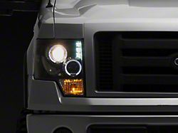 Dual Halo Projector Headlights; Jet Black Housing; Clear Lens (09-14 F-150 w/ Factory Halogen Headlights)