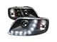 Projector Headlights with SMD LED Light Strip; Matte Black Housing; Clear Lens (97-03 F-150)