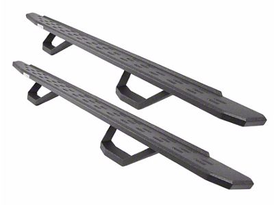 Go Rhino RB30 Running Boards with Drop Steps; Protective Bedliner Coating (15-24 F-150 Super Duty SuperCrew)