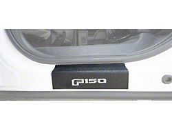 Rear Door Sill Protection with F-150 Logo; TUF-LINER Black; White (15-25 F-150 SuperCrew)