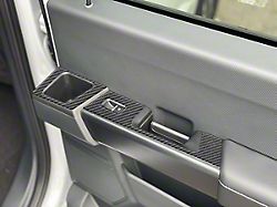 Rear Door Switch Accent Trim; Domed Carbon Fiber (21-24 F-150 SuperCrew)