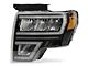 Reflective Bowl LED Headlights with DRL; Black Housing; Smoked Lens (09-14 F-150 w/ Factory Halogen Headlights)