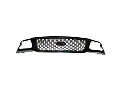 Replacement Upper Grille Shell; Gloss Black (01-03 F-150)