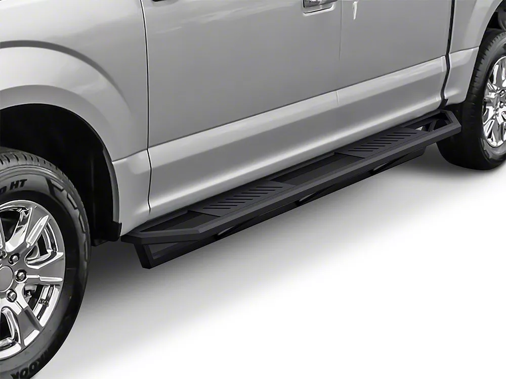 F-150 Rocker Armor Side Step Bars; Matte Black (15-25 F-150 SuperCrew ...