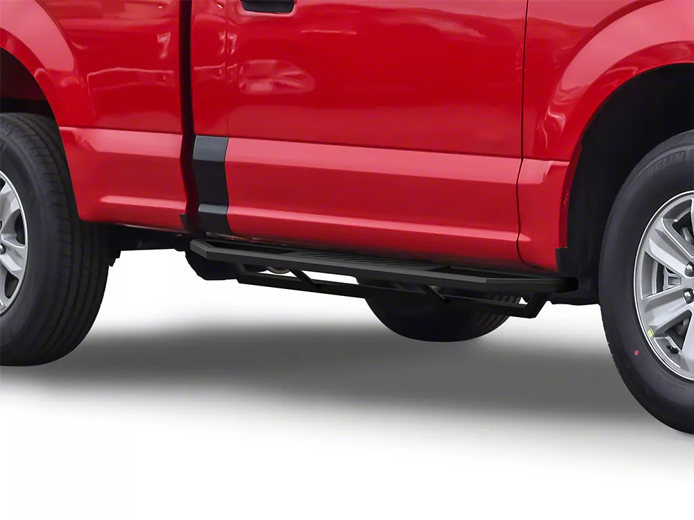 F-150 Rocker Armor Side Step Bars; Matte Black (15-25 F-150 Regular Cab ...