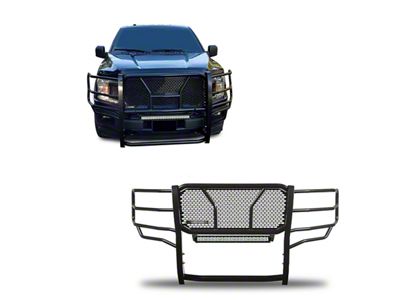 Rugged Heavy Duty Grille Guard with 20-Inch LED Light Bar; Black (15-20 F-150, Excluding Raptor)